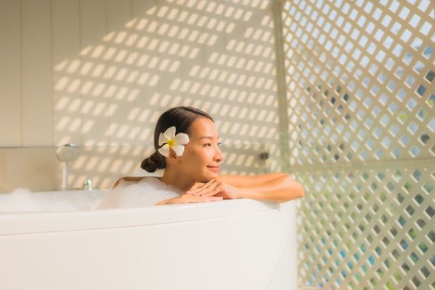 Peaceful shower meditation practice